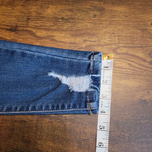 Wax Jeans Size 28 Mid Rise Skinny Medium Light Wash Ripped Stretch Denim - Picture 9 of 10